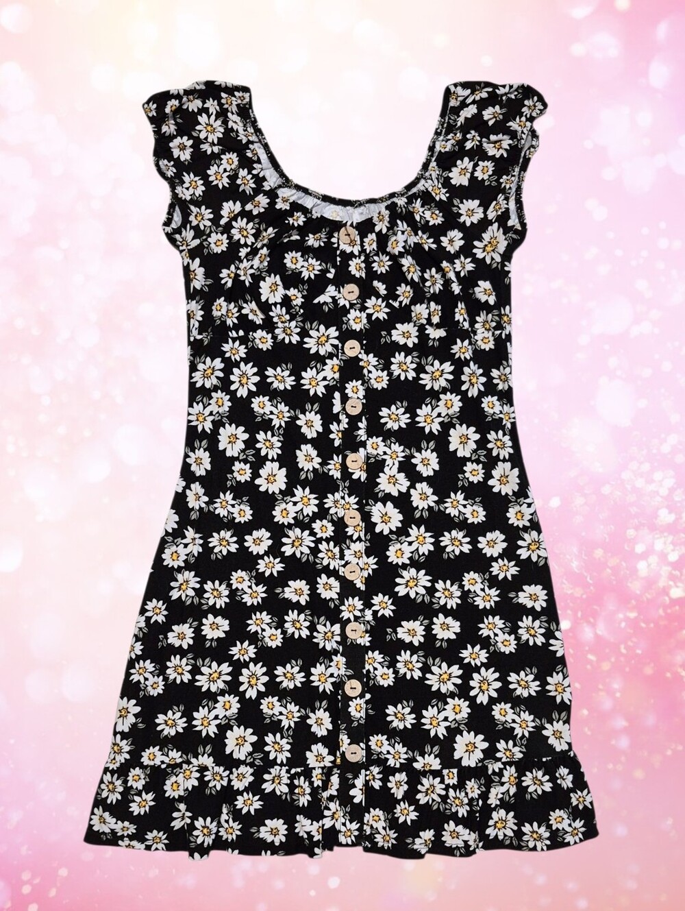 No Boundaries Black Floral Dress